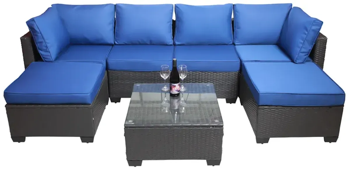 Merax Outdoor Garden Patio Furniture 7-Piece Sofa Sets