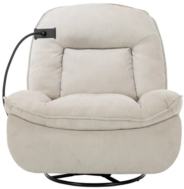 MONDAWE Indoor Velvet 360 Degrees Swivel Recliner Accent Chair with Massage