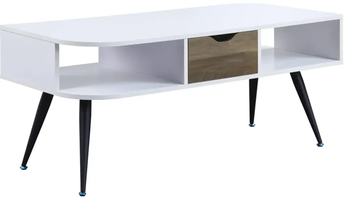 ACME Halima Coffee Table, White & Black Finish