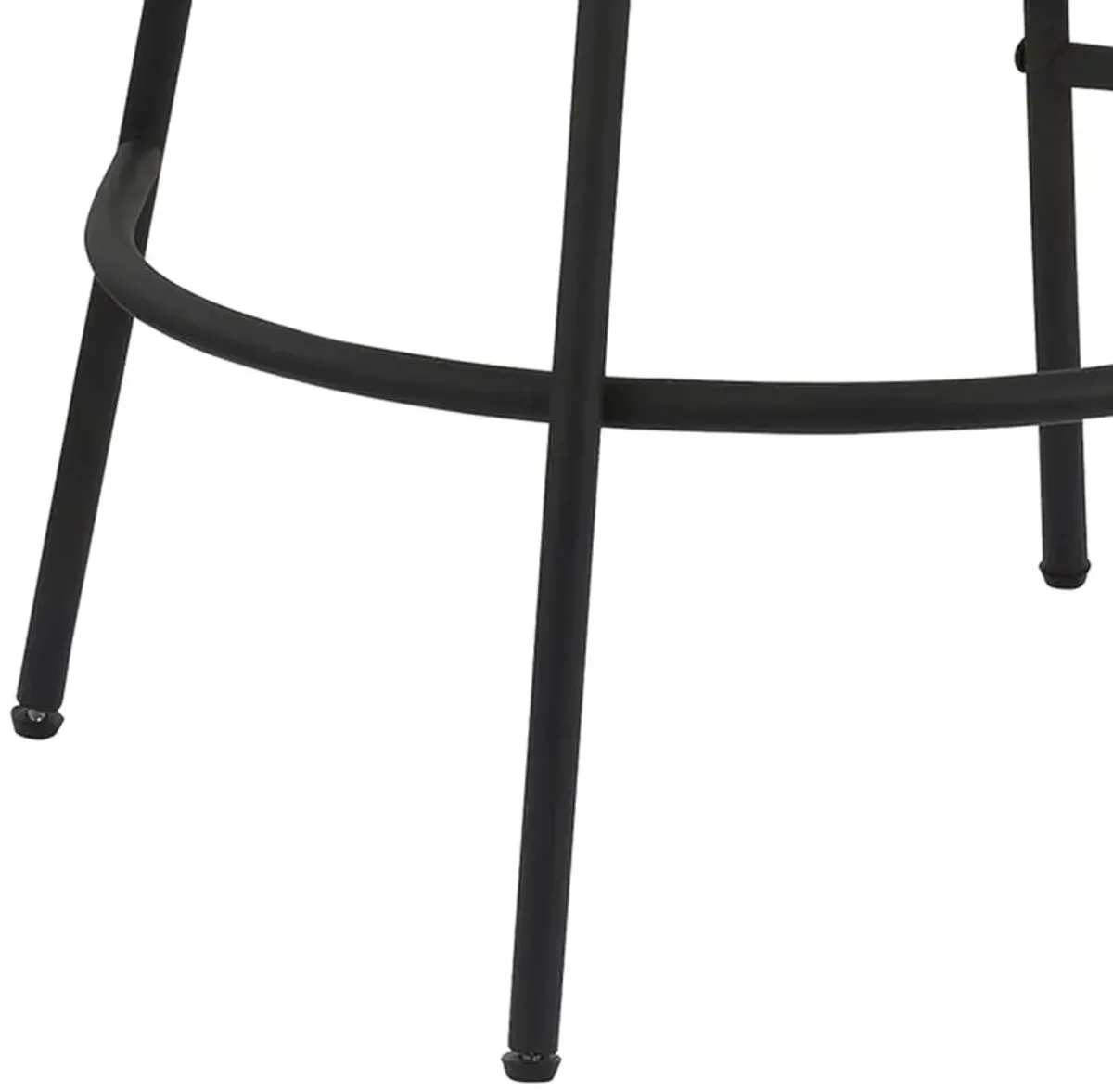 Ast 26 Inch Set of 2 Counter Height Stools, Saddle Seat, Black Metal, White - Benzara