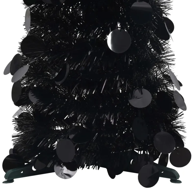 vidaXL Pop-up Artificial Christmas Tree Black 47.2" PET