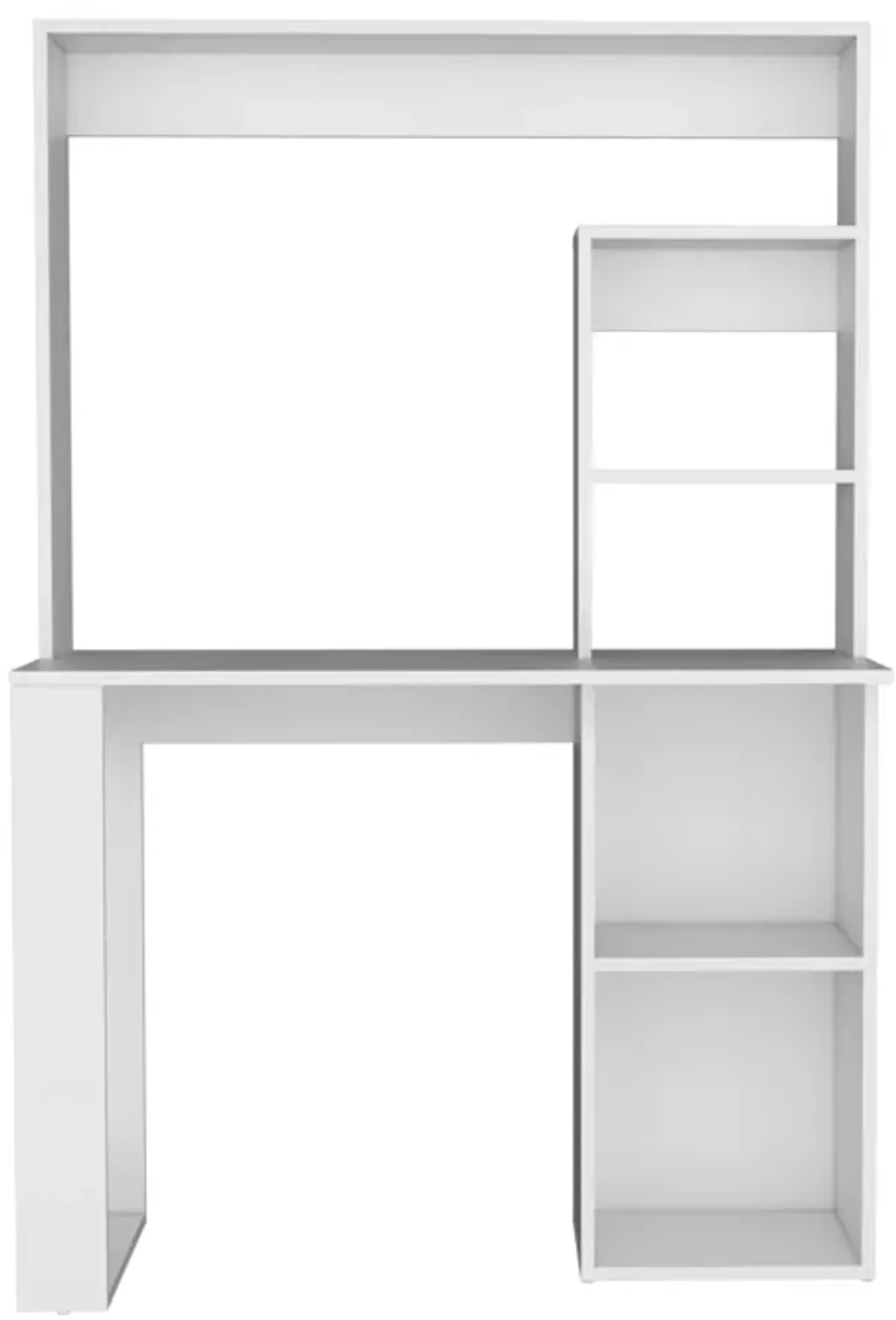 Maine Desk With Hutch and  Shelves -White