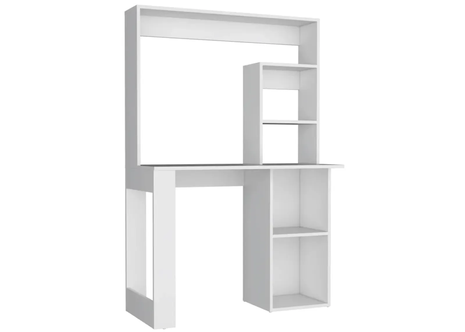 Maine Desk With Hutch and  Shelves -White