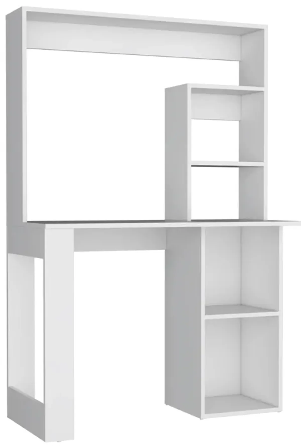 Maine Desk With Hutch and  Shelves -White