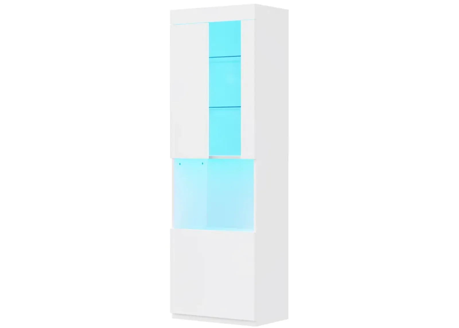 Merax High Gloss Storage Cabinet with LED Lights