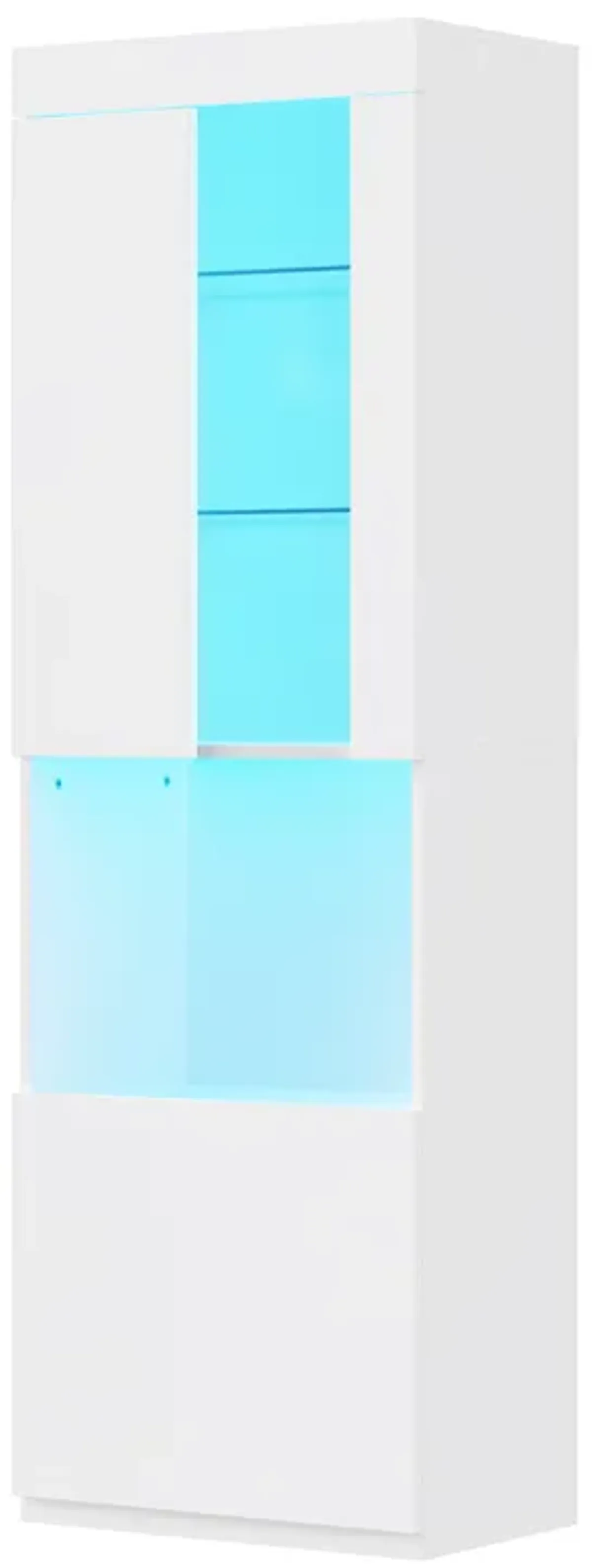 Merax High Gloss Storage Cabinet with LED Lights