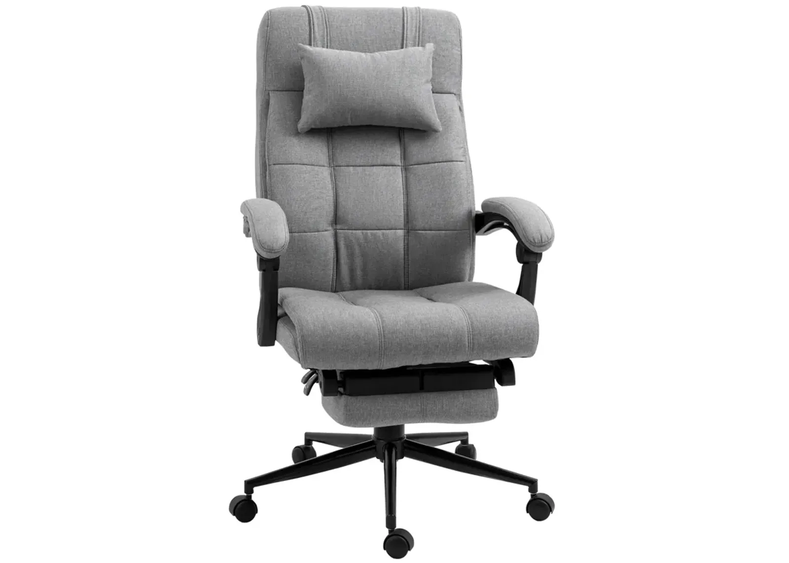 Light Gray Work Relaxation: Recliner Office Chair with Lumbar Support