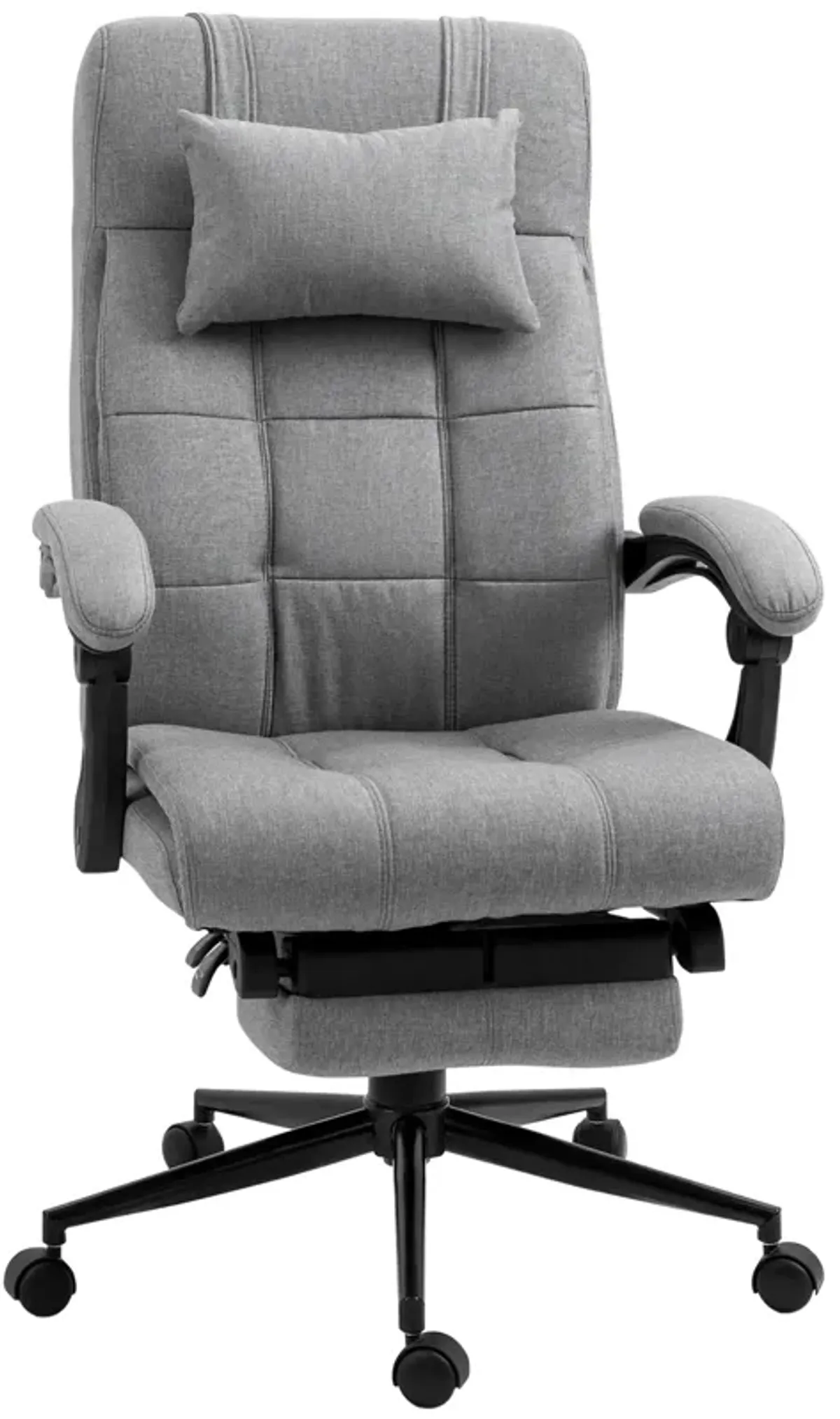 Light Gray Work Relaxation: Recliner Office Chair with Lumbar Support