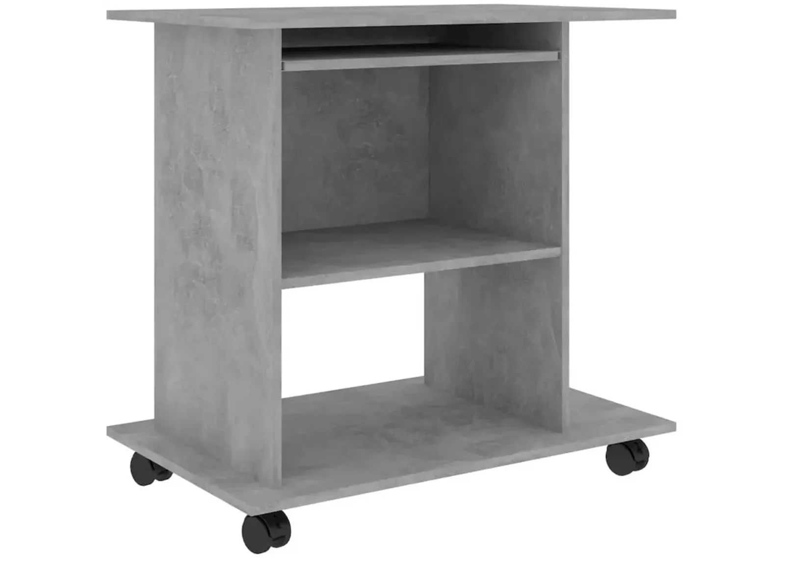 vidaXL Computer Desk Concrete Gray 31.5"x19.7"x29.5" Chipboard, 802898