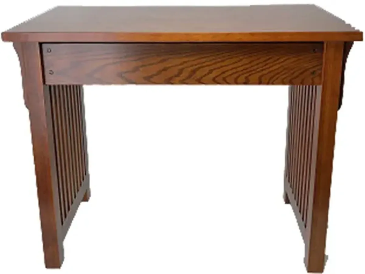 Wooden Frame Writing Desk with 1 Drawer and Slatted Sides