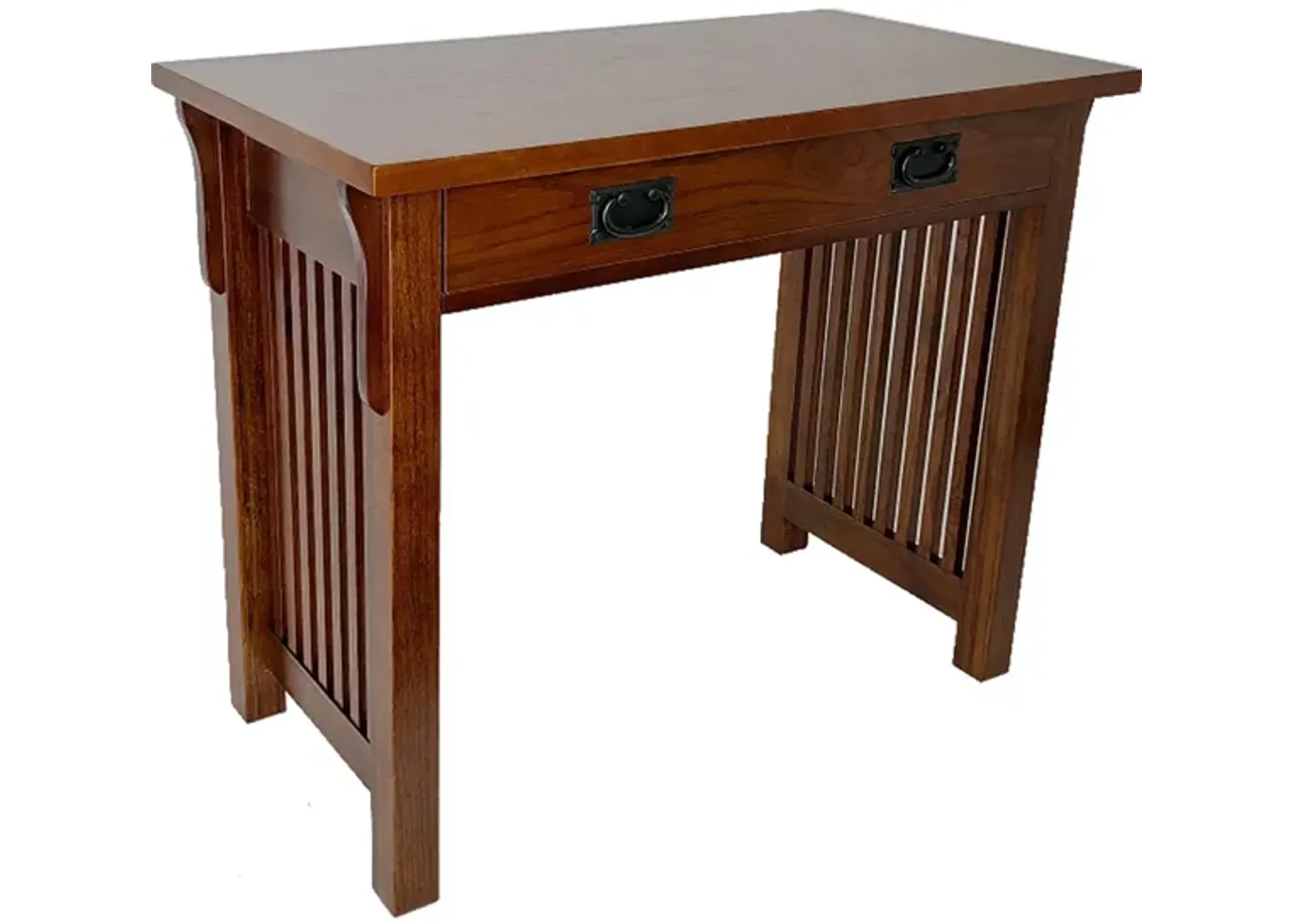 Wooden Frame Writing Desk with 1 Drawer and Slatted Sides