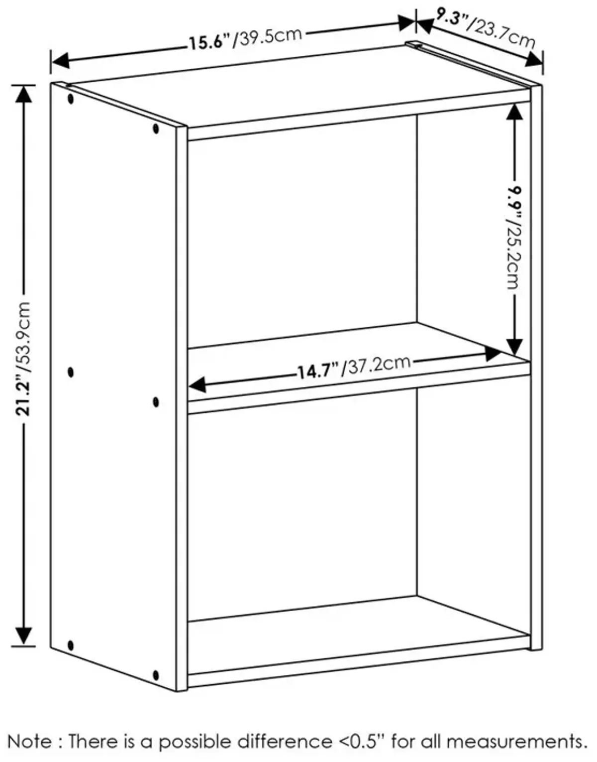 Furinno Luder 2-Tier Open Shelf Bookcase, Pink/White