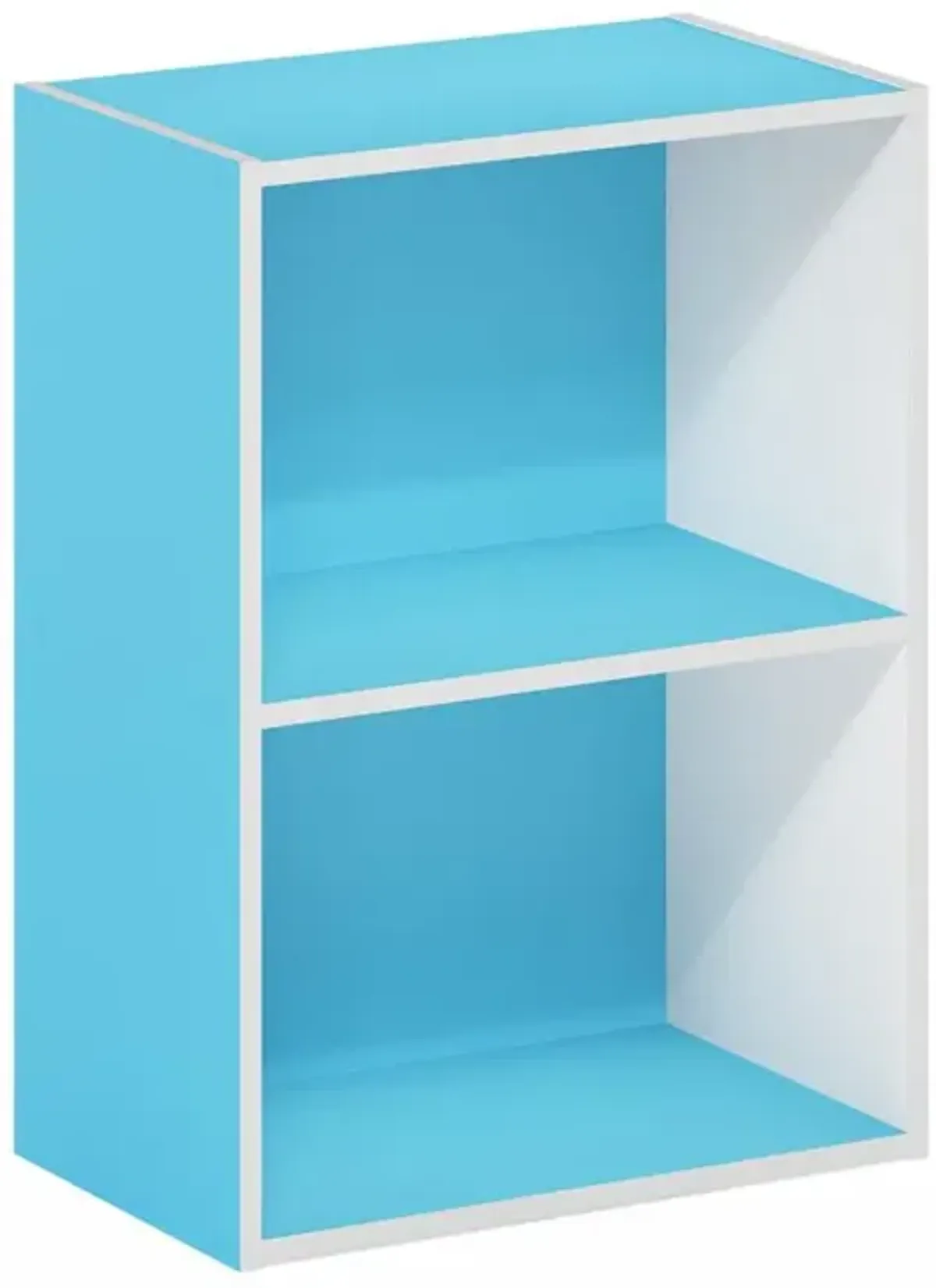 Furinno Luder 2-Tier Open Shelf Bookcase, Pink/White