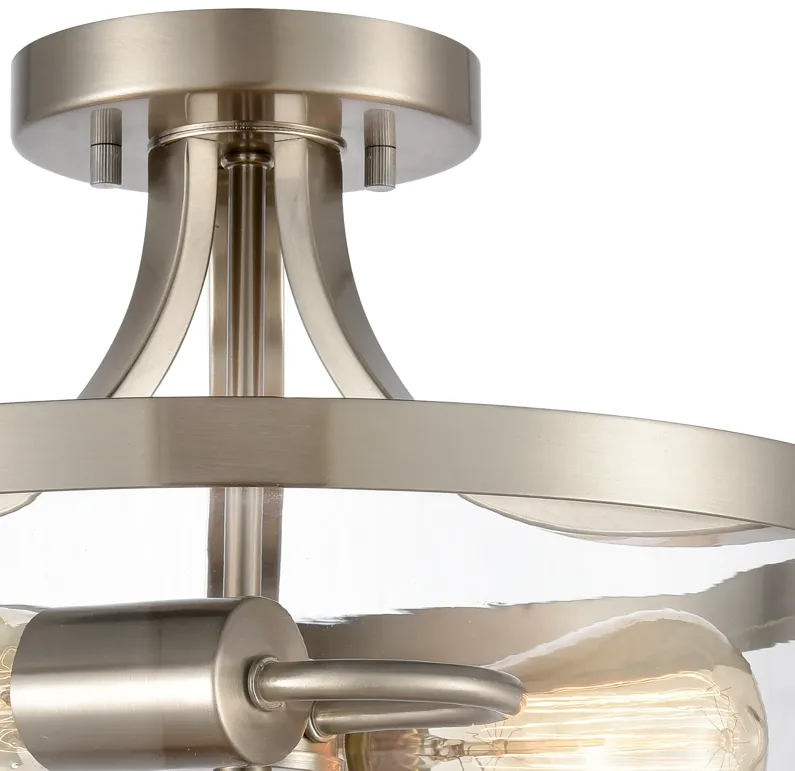 Calistoga 13'' Wide 2-Light Nickel Semi Flush Mount