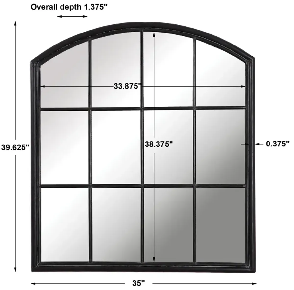 Lyda Aged Arch Mirror