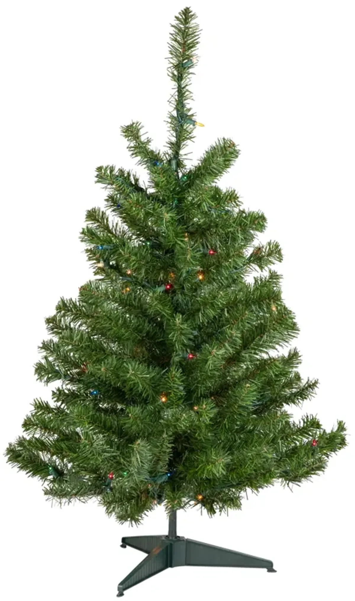 3' Pre-Lit Medium Canadian Pine Artificial Christmas Tree  Multicolor Lights