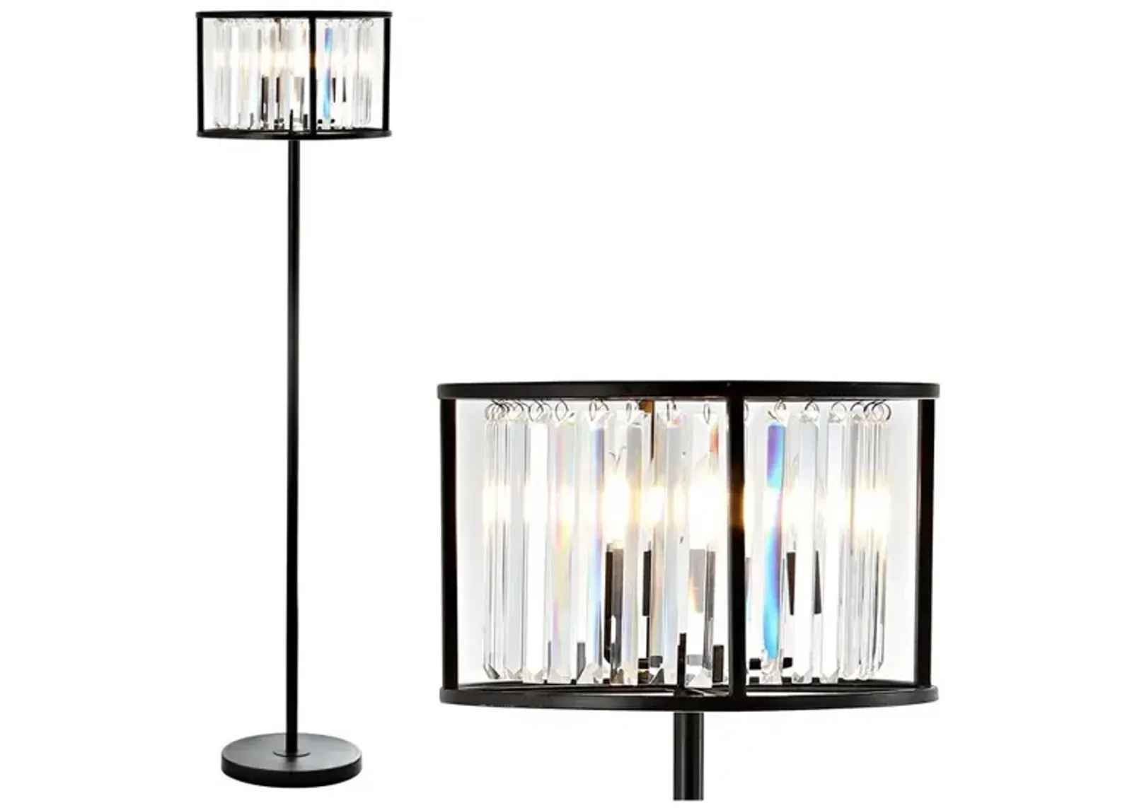 Bevin Metal/Crystal LED Floor Lamp