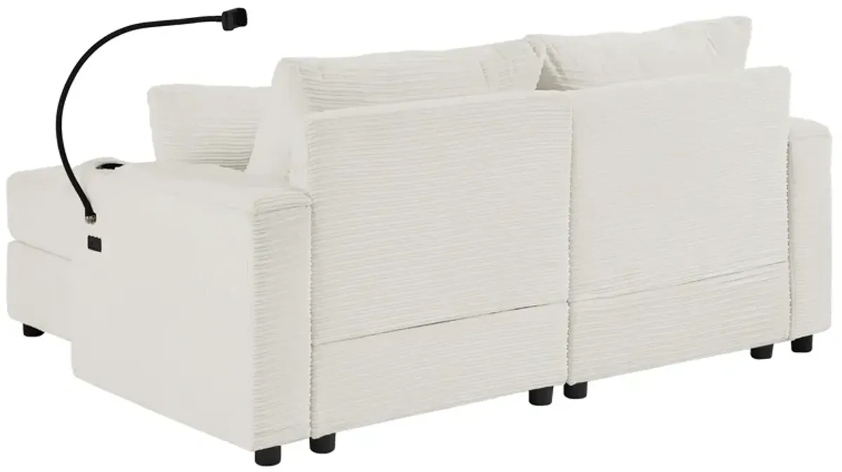 Merax Modern Loveseat Sofa with A Movable Ottoman