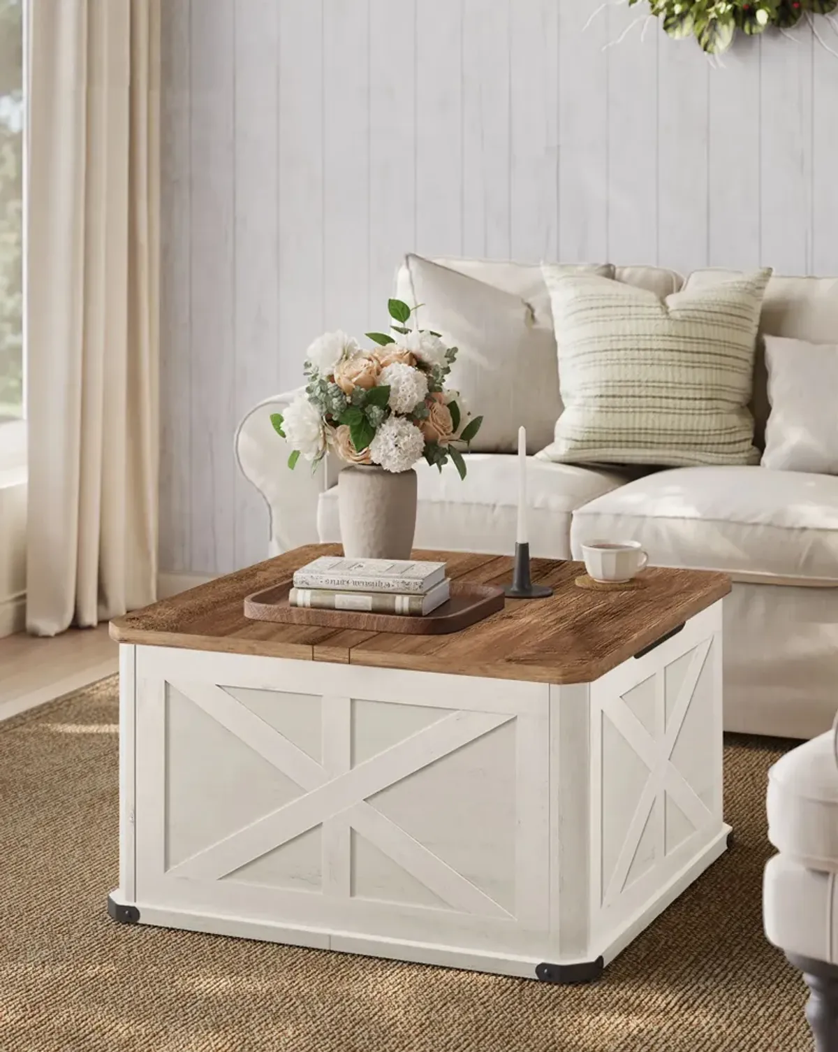 Farmhouse Coffee Table with Storage