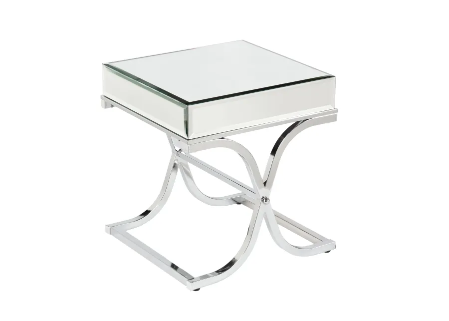 Ava Mirrored End Table