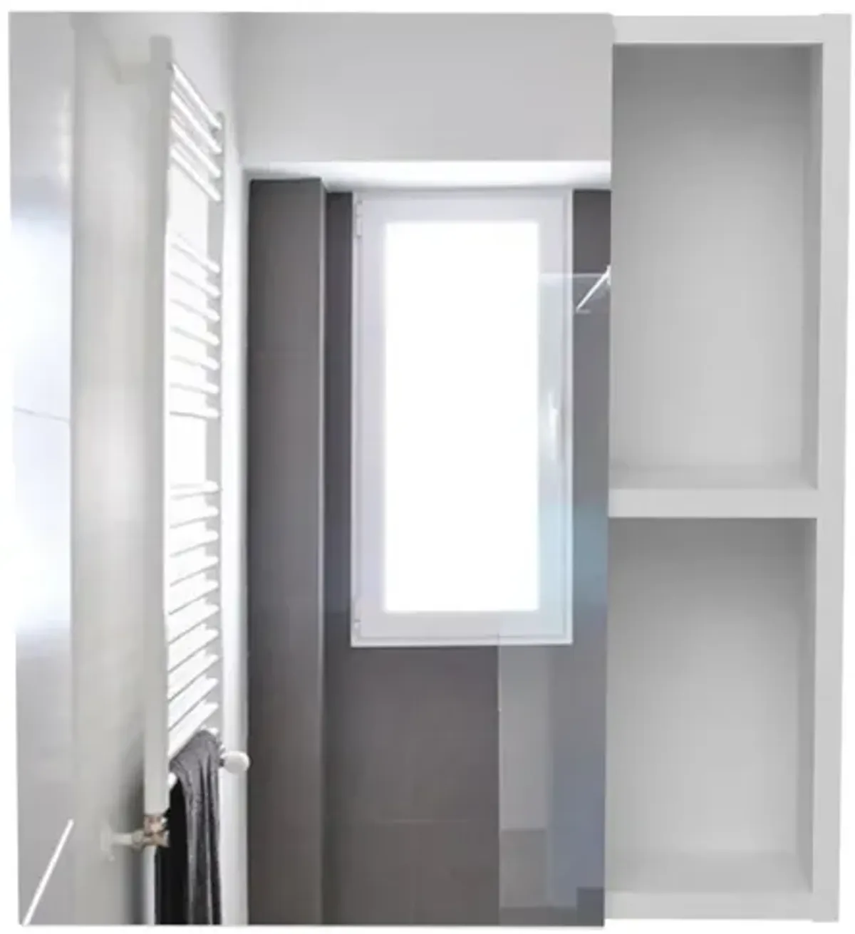 Whirlwind 1-Shelf Rectangle Medicine Cabinet With Mirror White