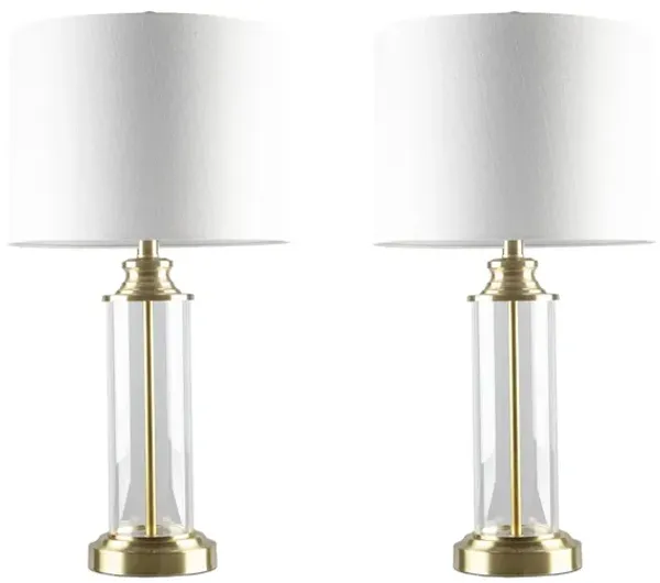Gracie Mills Payton Finish Glass Table Lamp Set