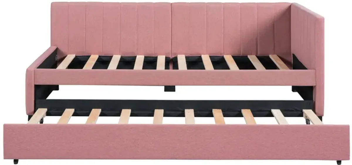 Merax Upholstered Daybed Bed Frame with Trundle