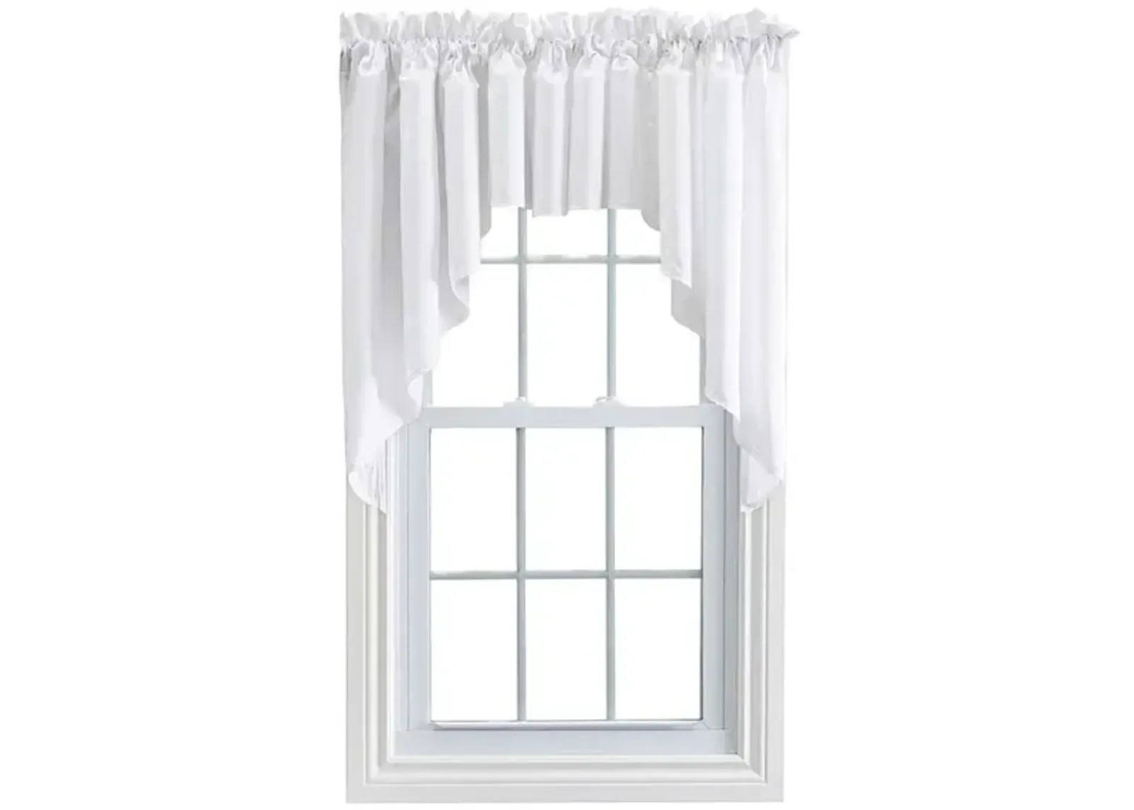 Ellis Stacey 3" Rod Pocket High Quality Fabric Solid Color Window Lined Swag Set 126"x63" White