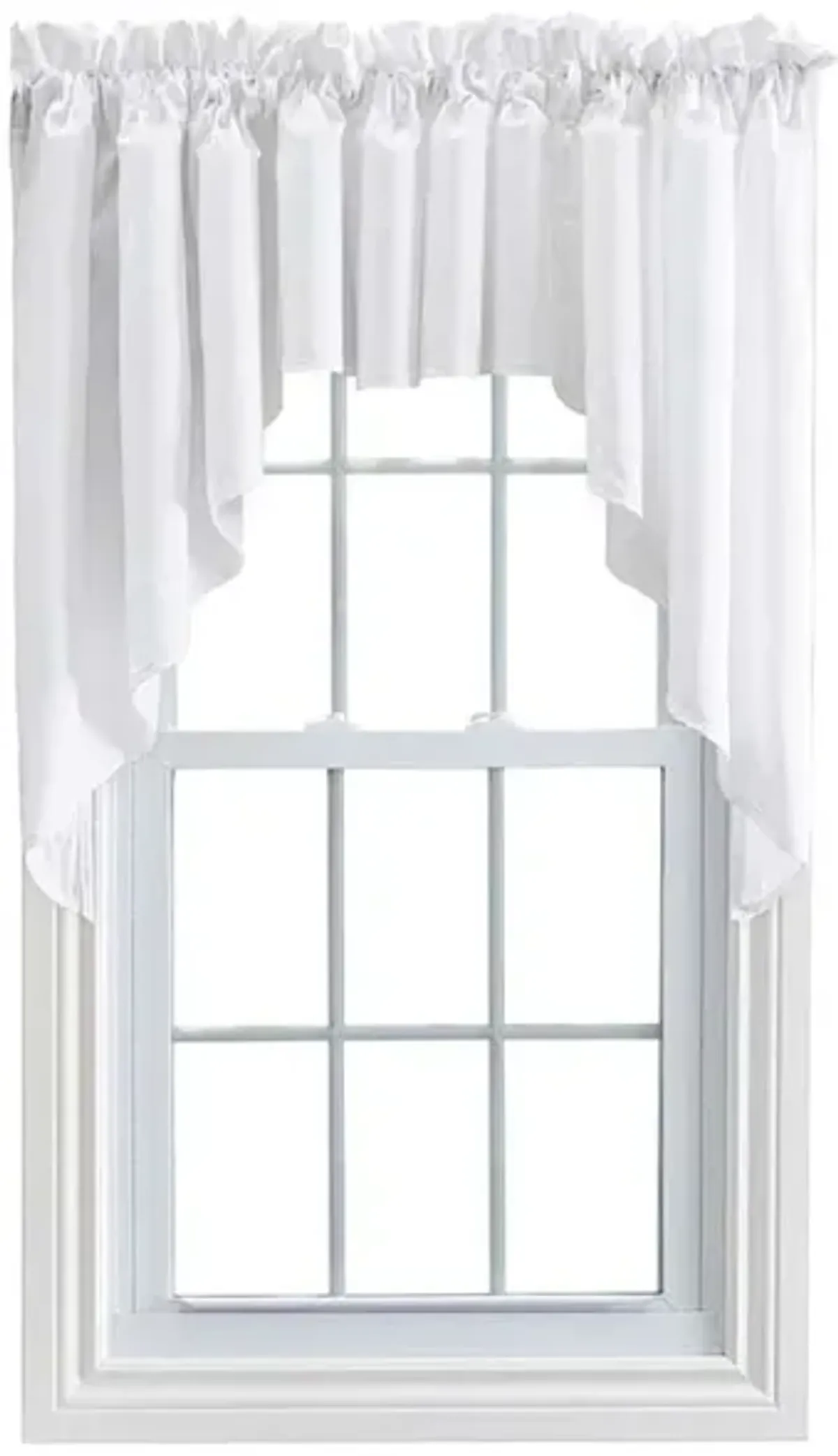 Ellis Stacey 3" Rod Pocket High Quality Fabric Solid Color Window Lined Swag Set 126"x63" White