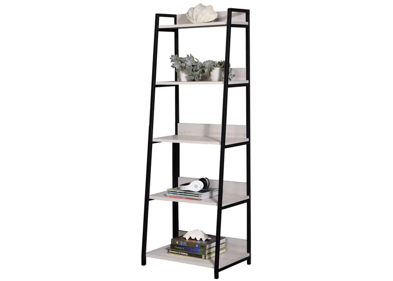 ACME Wendral Bookshelf (5-Tier, 23"L), Natural & Black