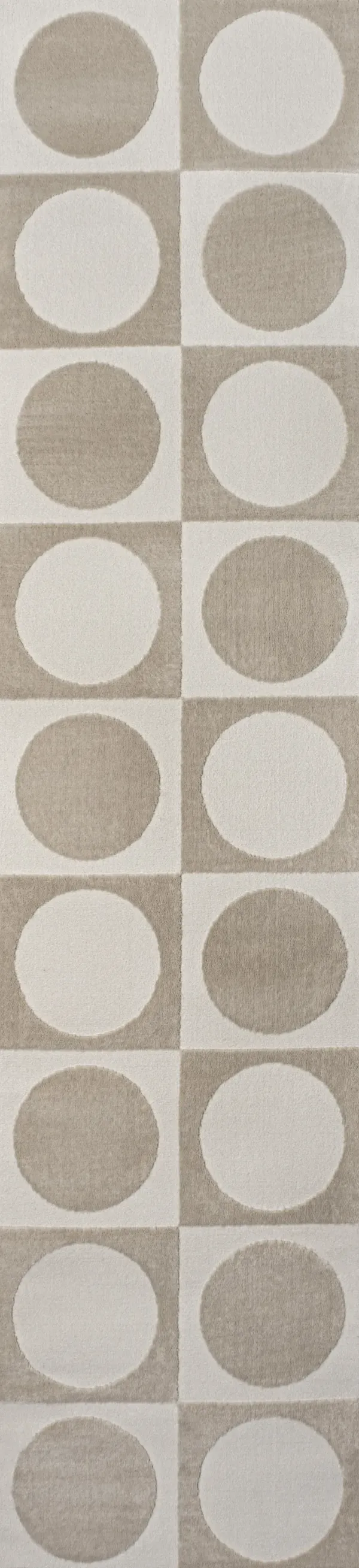 Helena Modern Geometric Circles In Squares High-Low Area Rug