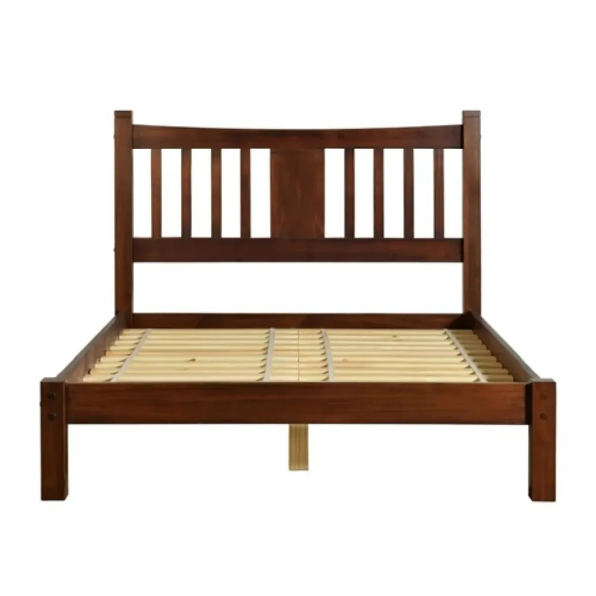Solid Wood Farmhouse Platform Bed Frame with Headboard for Cozy Bedroom Decor