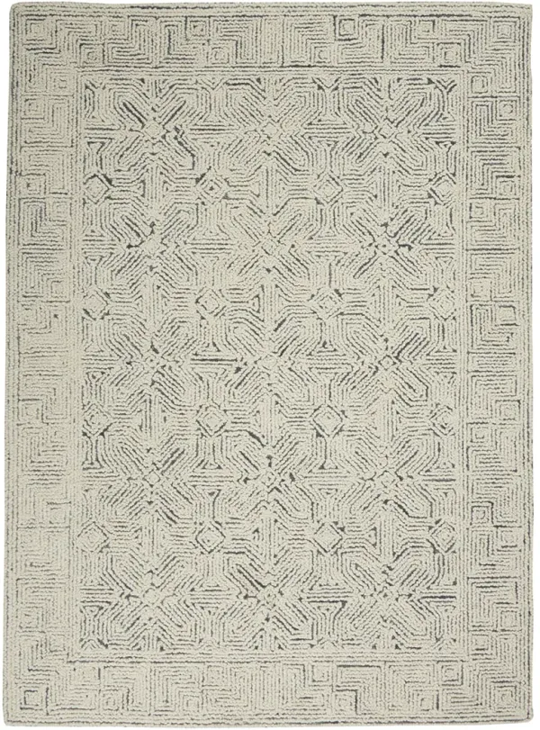 Colorado CLR05 Ivory/Navy 3'9" x 5'9" Rug
