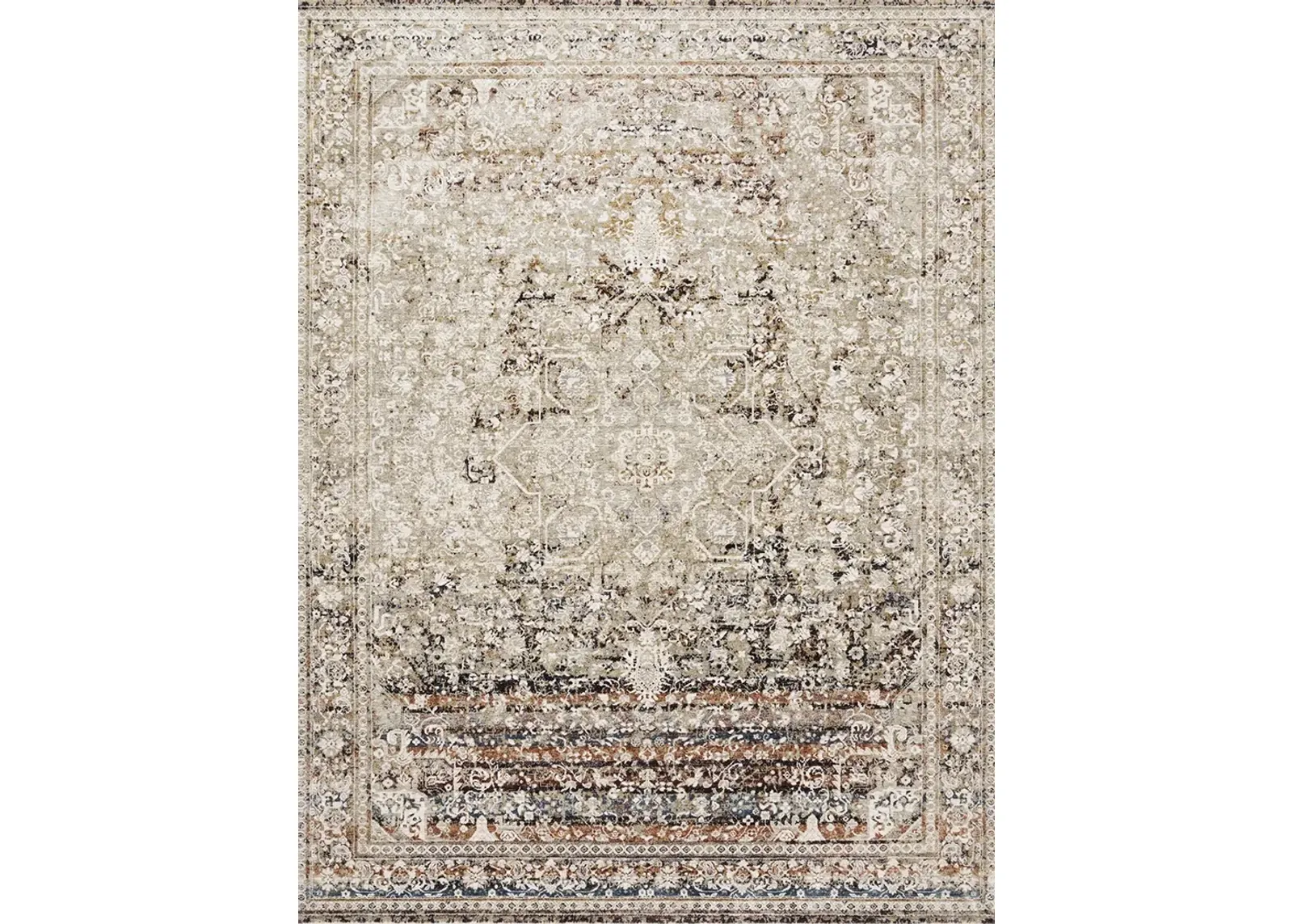 Theia THE05 Taupe/Brick 3'7" x 5'2" Rug