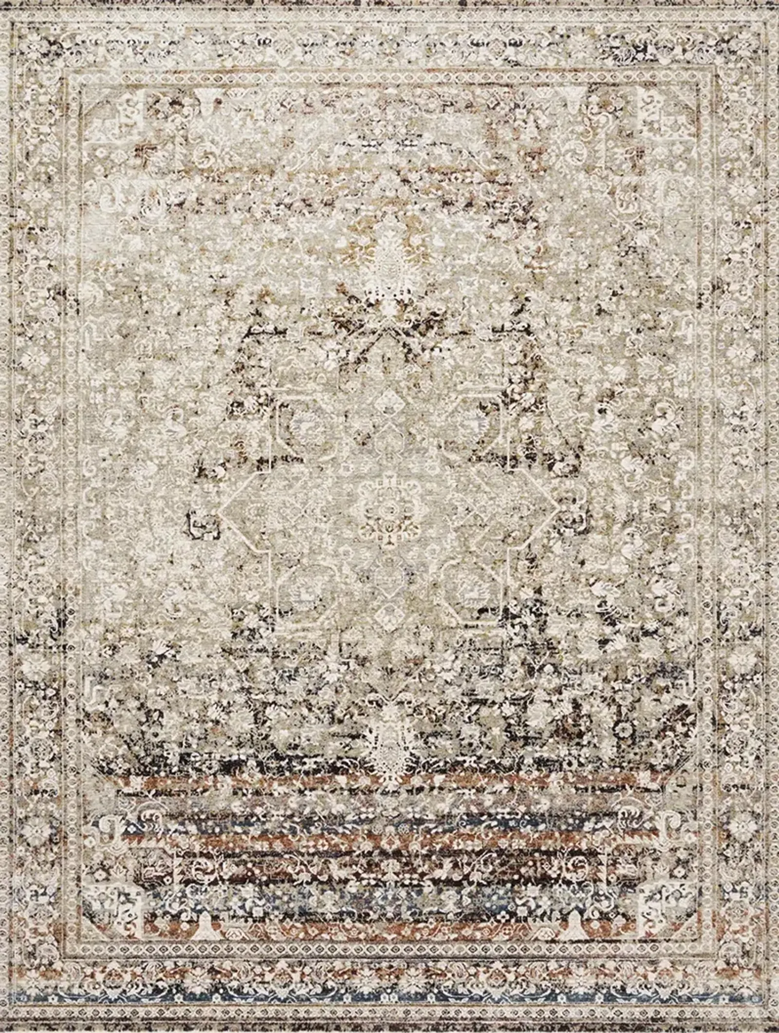 Theia THE05 Taupe/Brick 3'7" x 5'2" Rug