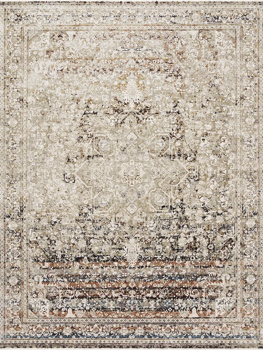 Theia THE05 Taupe/Brick 3'7" x 5'2" Rug