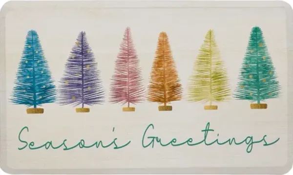 Colorful Xmas Trees Multi 1' 6" x 2' 6" Door Mat