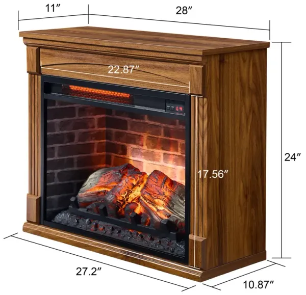 Streamdale 28 inch TV media entertainment center With electric fireplace