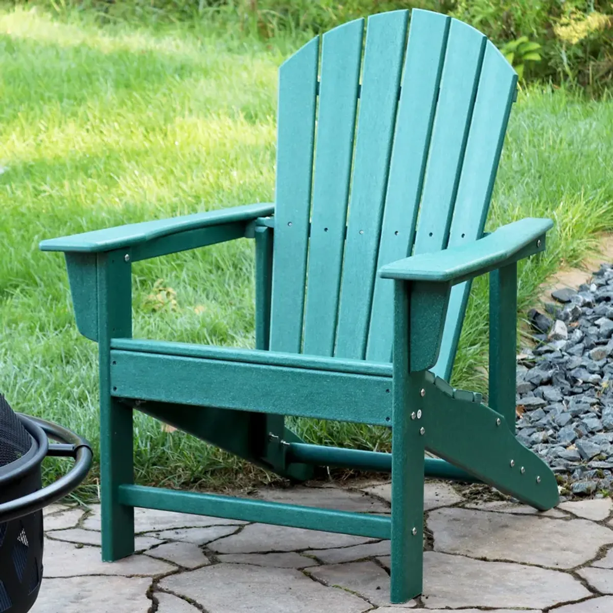 Sunnydaze Upright HDPE Raised Outdoor Adirondack Chair