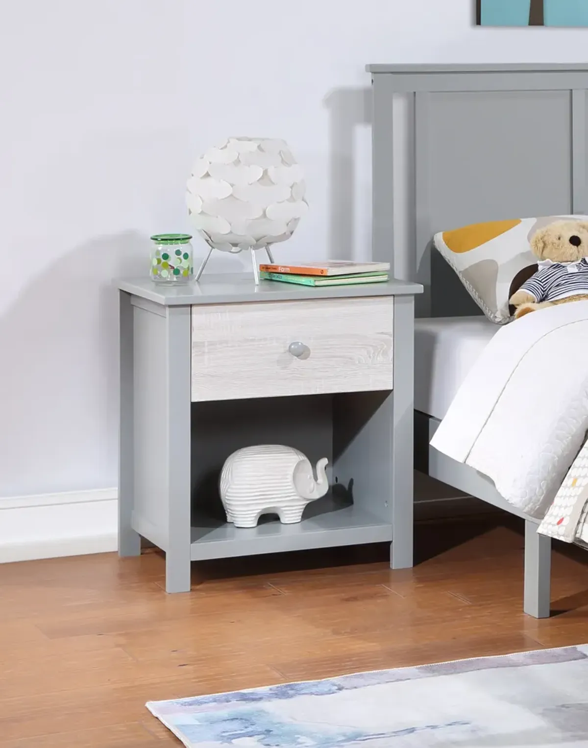 Olive & Opie Connelly Nightstand Gray