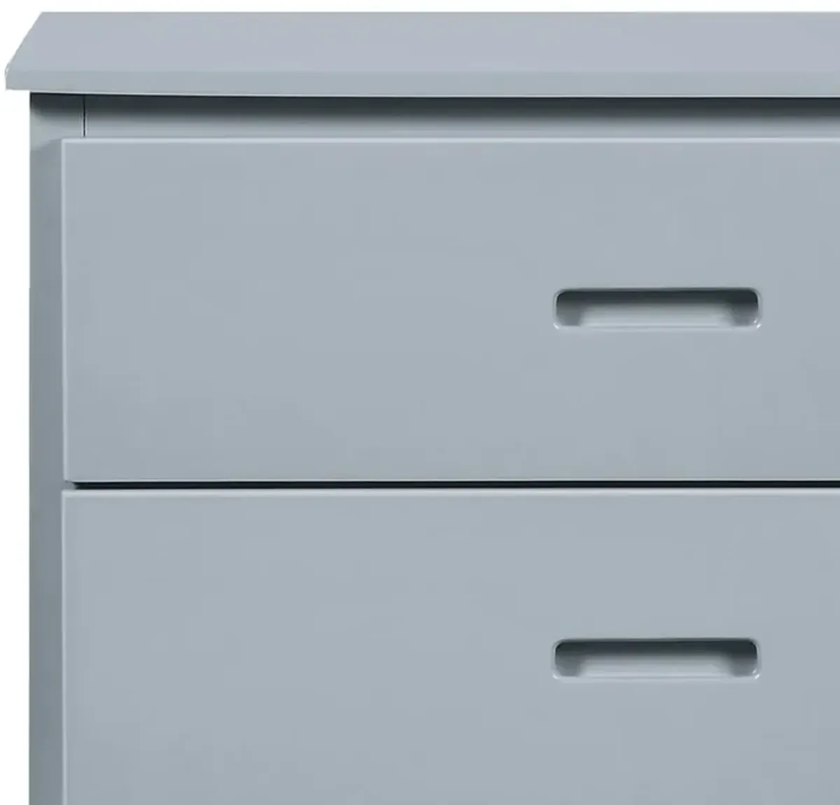 Transitional Wooden Chest with 4 Drawers and Recessed Handles, Gray-Benzara