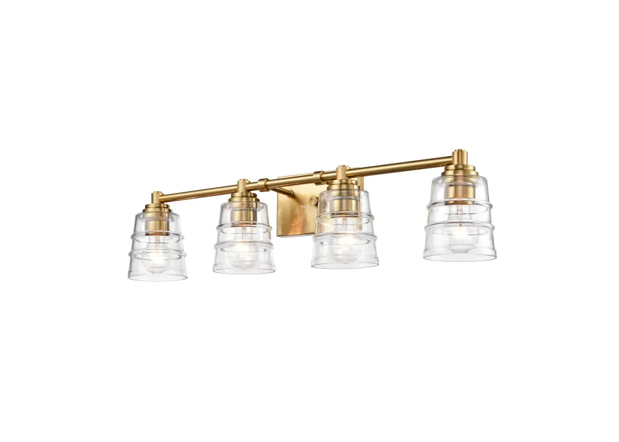 Pulsate 30.25'' Wide 4-Light Gold Vanity Light