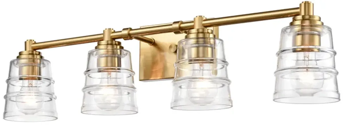 Pulsate 30.25'' Wide 4-Light Gold Vanity Light