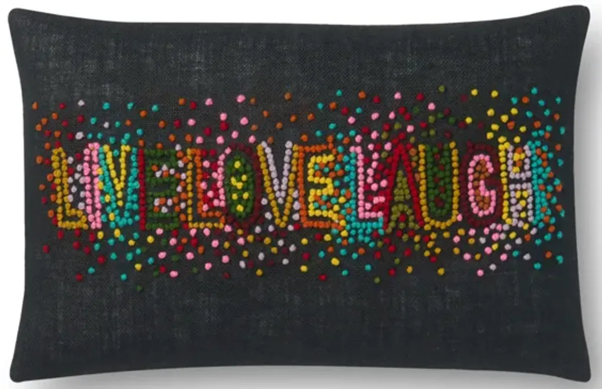 P0561 Black/Multi 13"x21" Down Pillow