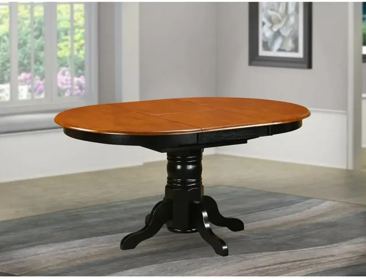 Avon  Oval  Table  With  18"  Butterfly  leaf  -Black  and  Cherry  Finish.