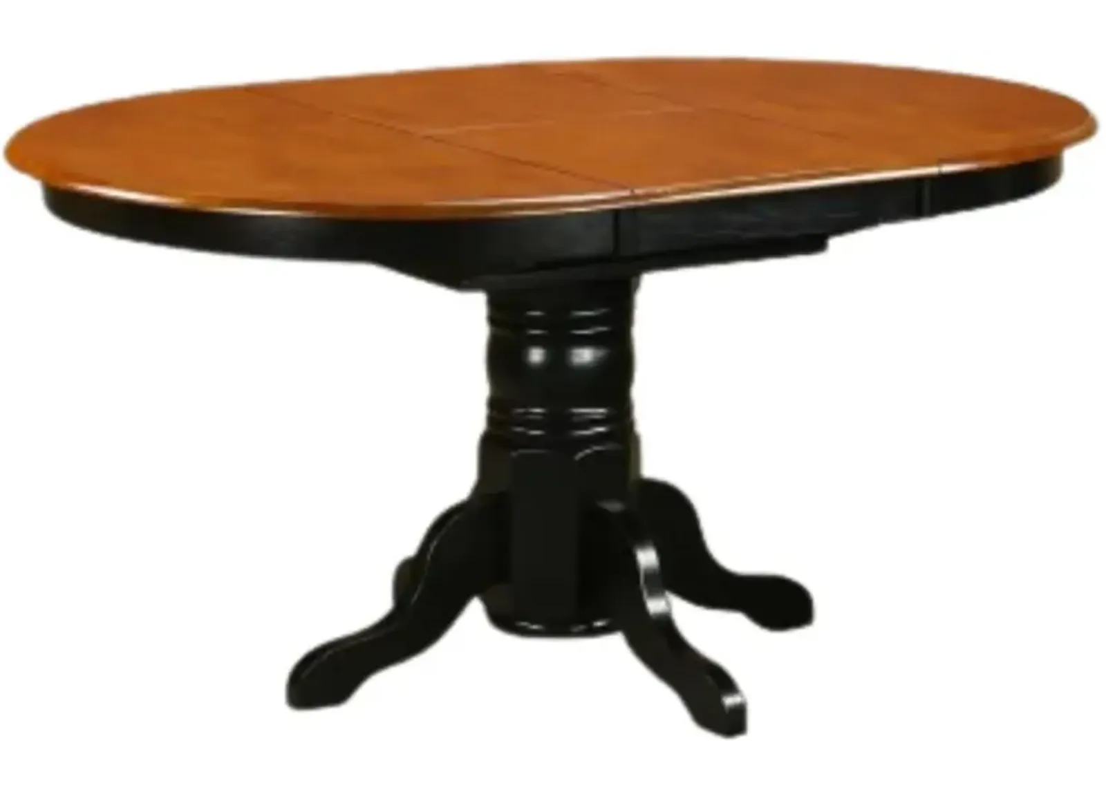 Avon  Oval  Table  With  18"  Butterfly  leaf  -Black  and  Cherry  Finish.