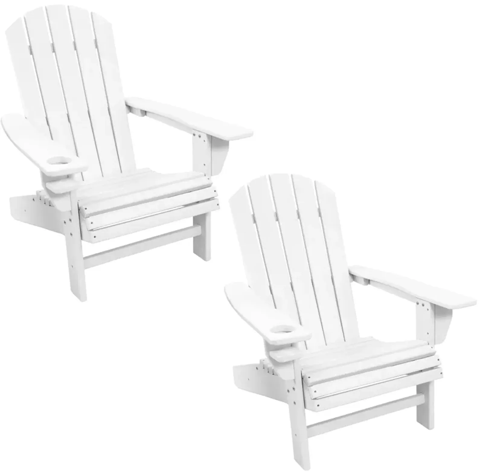 Sunnydaze All-Weather Adirondack Chair with Drink Holder