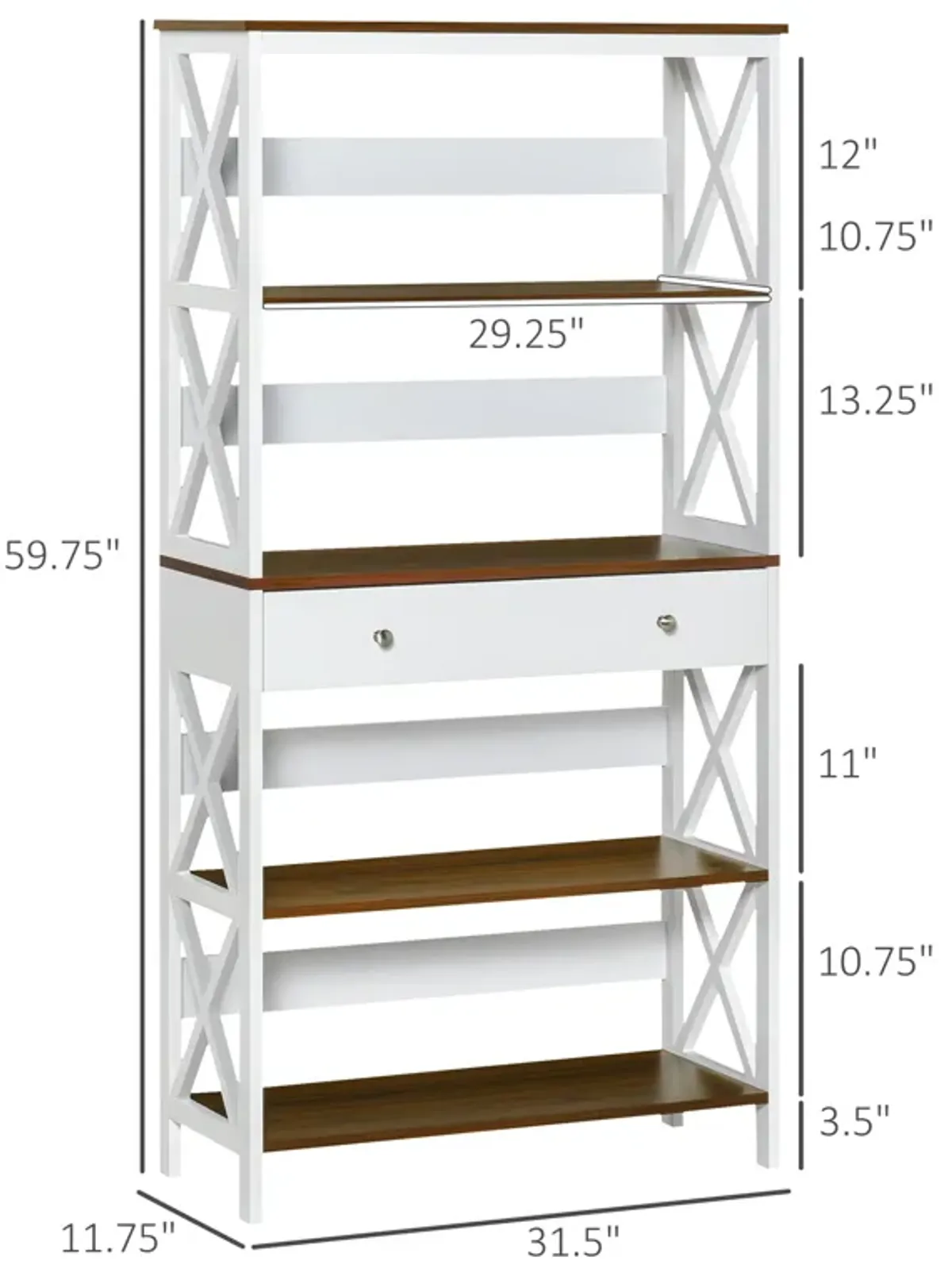 4-Level Bookshelf Display Unit Organizer with Shelves for Living Room, or Office