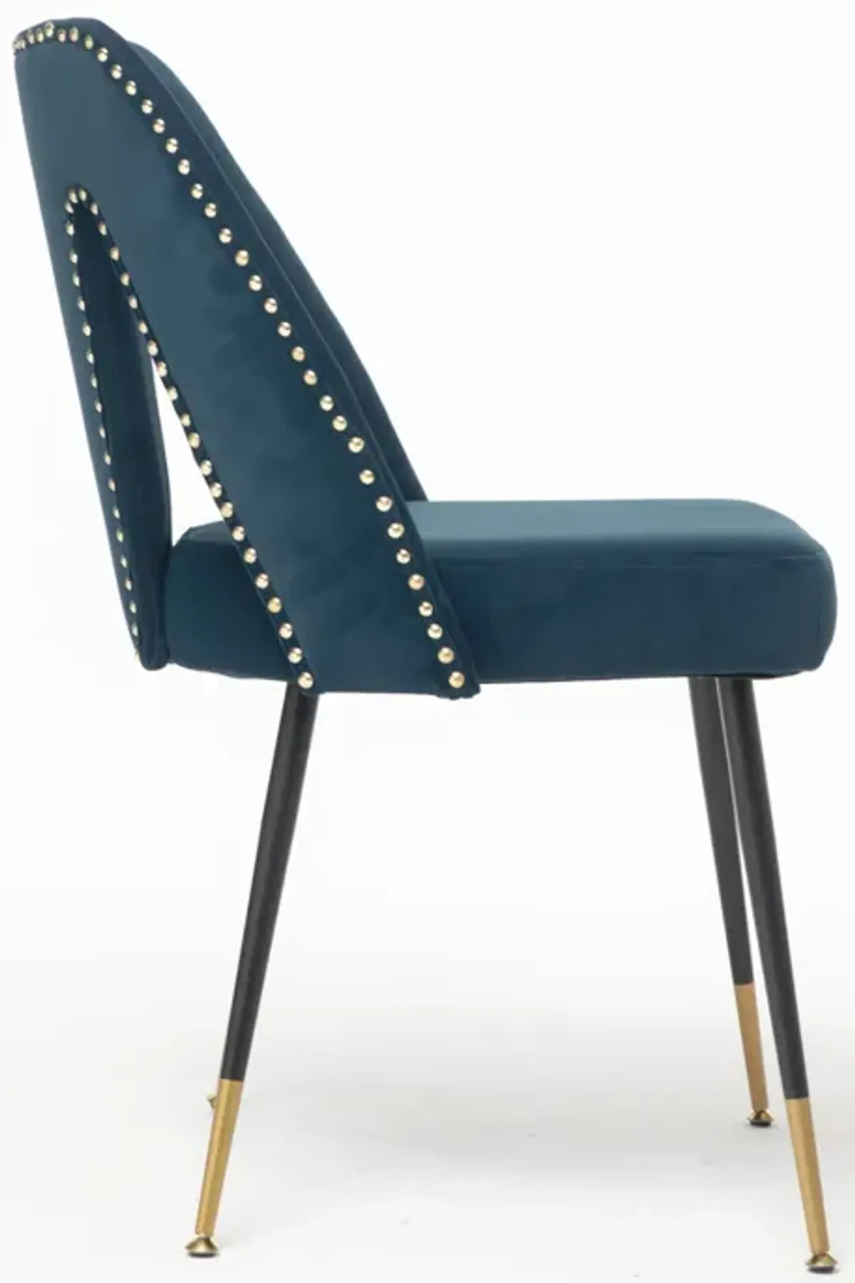 Akoya Collection Modern, Contemporary Velvet Upholstered Dining Chair With Nailheads And Trim