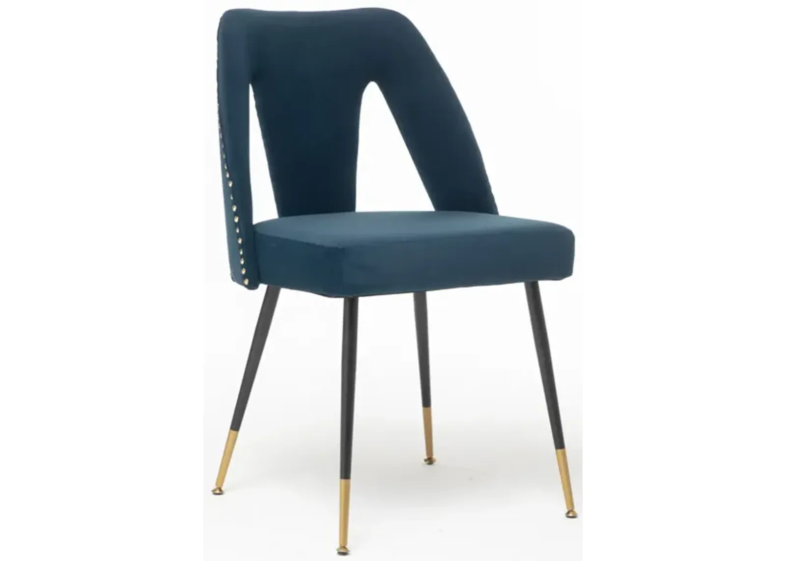 Akoya Collection Modern, Contemporary Velvet Upholstered Dining Chair With Nailheads And Trim